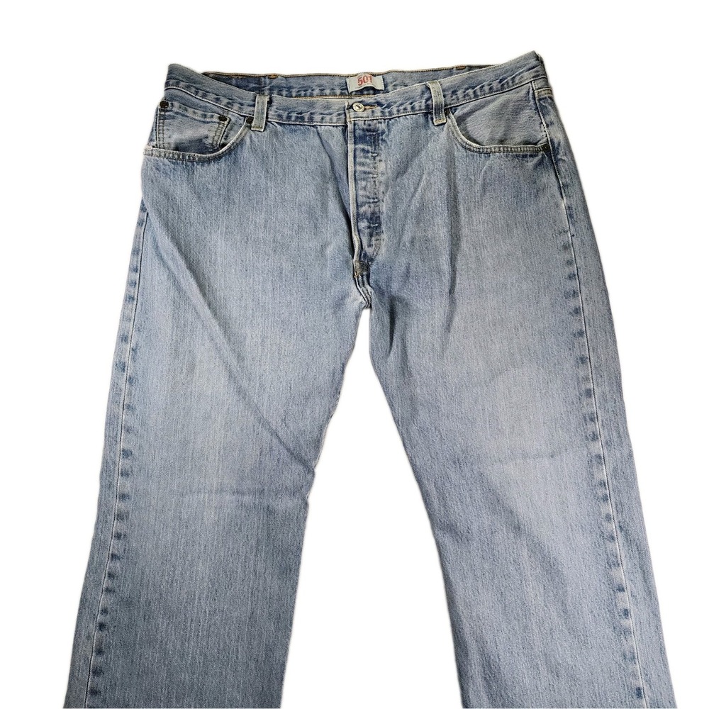 Vintage Levi's 501 Button Fly Jeans Size 40x28 Faded Blue Denim Made in Egypt